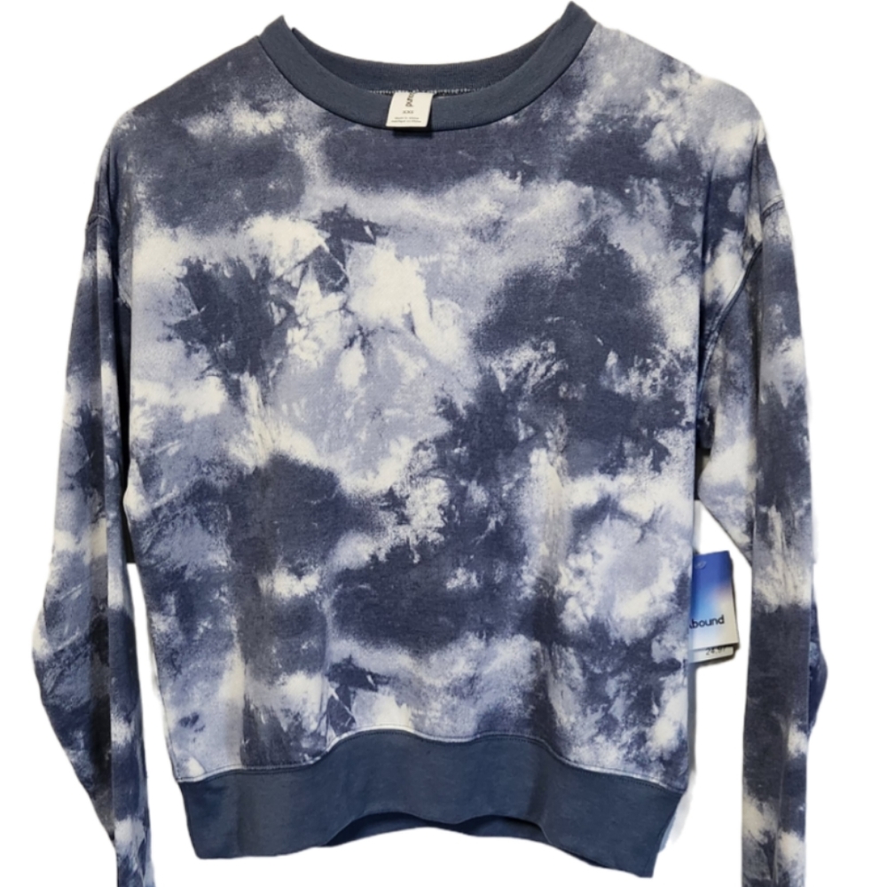 Abound Crew Neck Blue Tie Dye Sweatshirt Size XXS